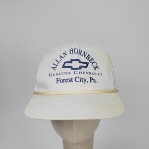 Allan Hornbeck Genuine Chevrolet Forest City PA Snapback Baseball Hat Cap White